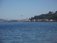 SPACE NEEDLE FROM ALKI BEACH